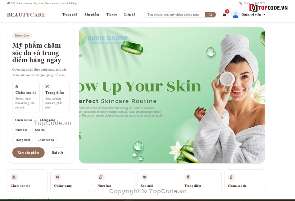 giao diện web,web mỹ phẩm,website mỹ phẩm